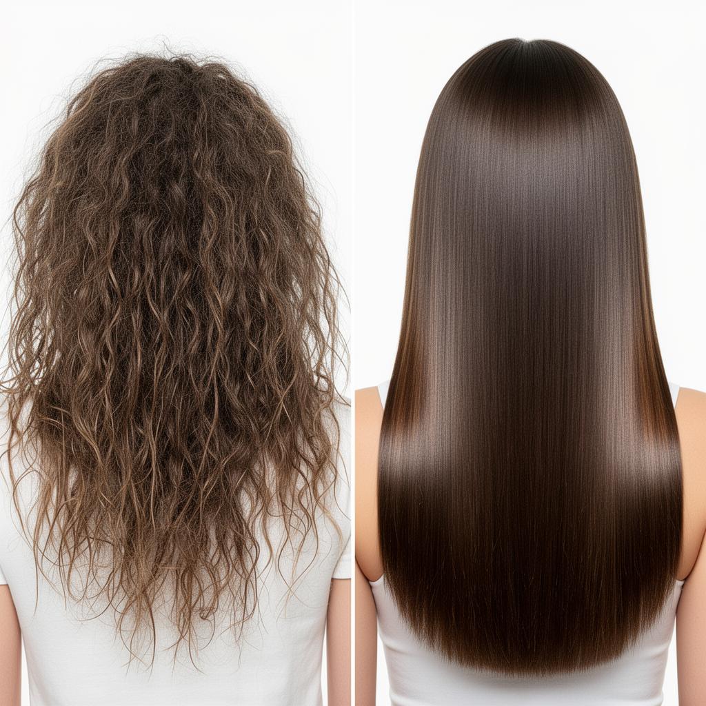 Miniatura: Antes e depois - redução de frizz