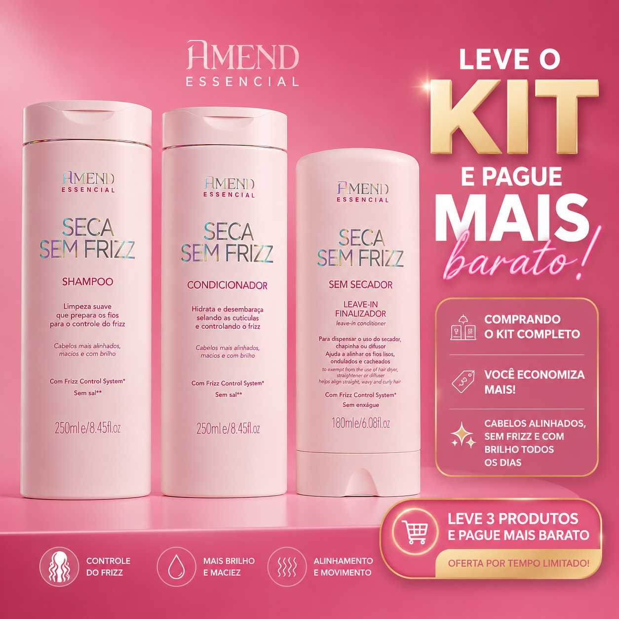 Miniatura: Kit Amend Seca Sem Frizz